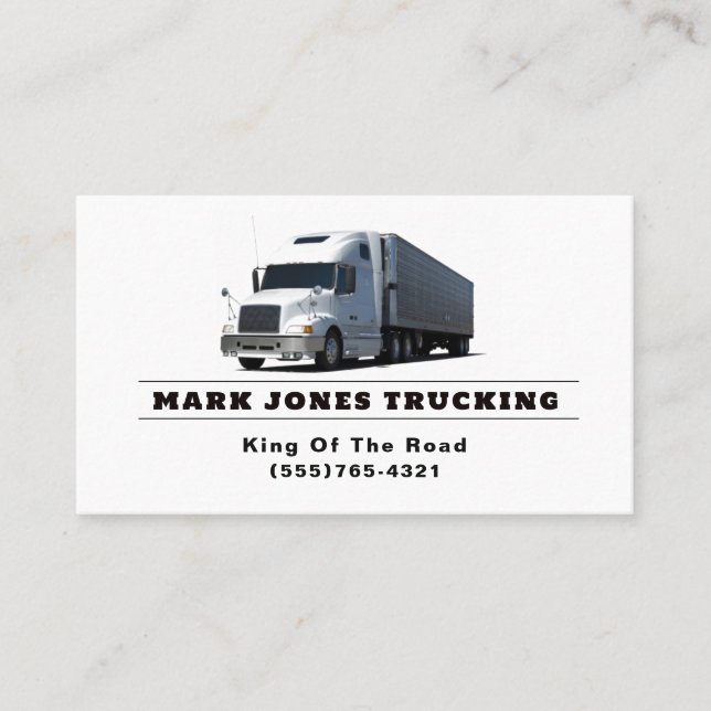 Trucker Transport Semi Trucking Business Card (Front)
