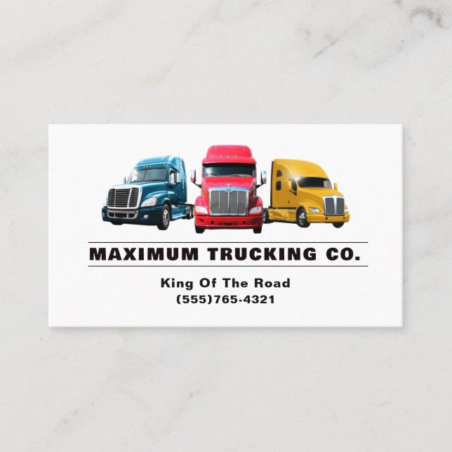 Trucker Transport Semi Trucking Company Business Card (Front)