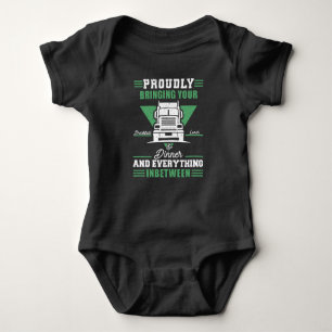 Trucker Truck Driver Bringing Your Breakfast, Baby Bodysuit