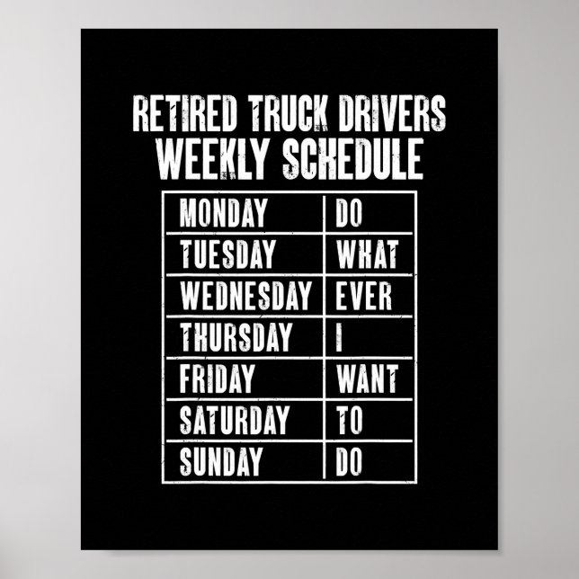 Trucker Truck Driver Retired Vintage Retired Poster (Front)
