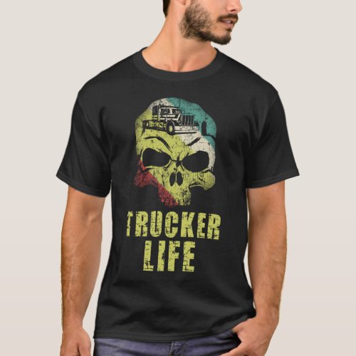 Trucker Truck Driver Trucker Life Vintage T_Shirt