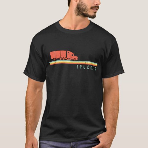 Trucker Truck Driver Trucker Retro Vintage T_Shirt