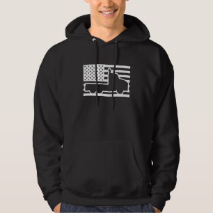 Trucker Truck Driver USA Flag Hoodie