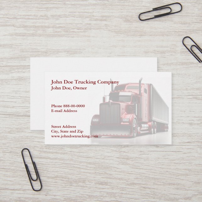 Trucker Trucking Business Card (Front/Back In Situ)