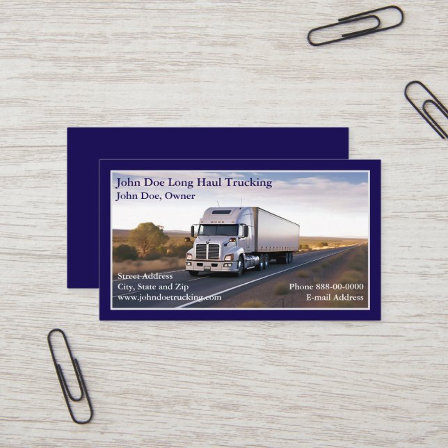 Trucker Trucking Business Card (Front/Back In Situ)