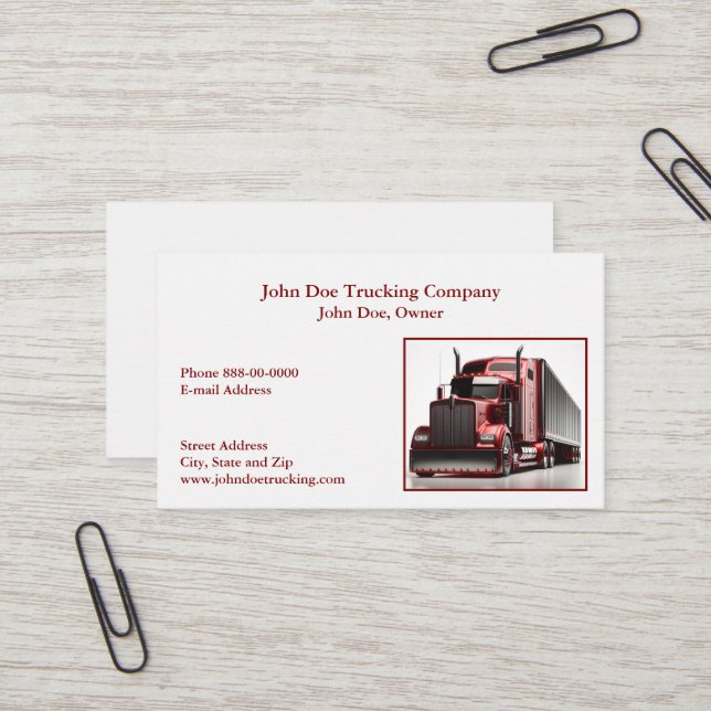 Trucker Trucking Business Card (Front/Back In Situ)