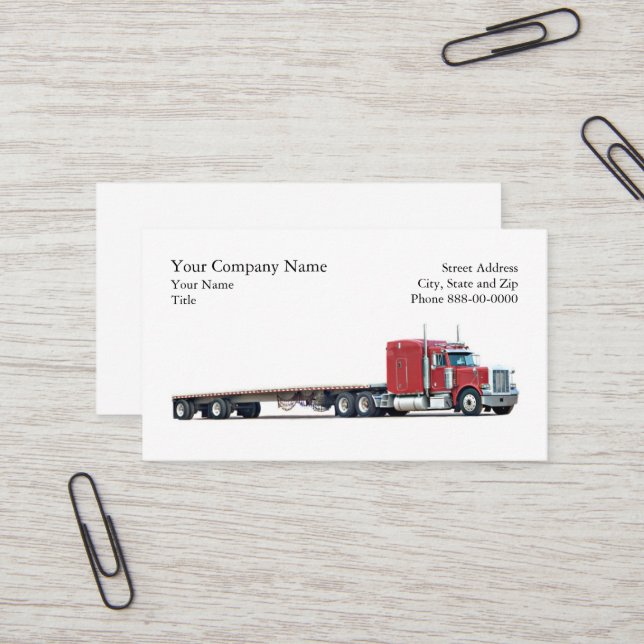 Trucker Trucking Business Card (Front/Back In Situ)