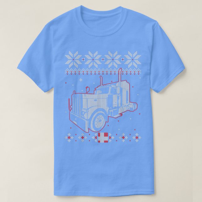 Trucker Ugly Christmas Sweater Truck Driver  (Design Front)