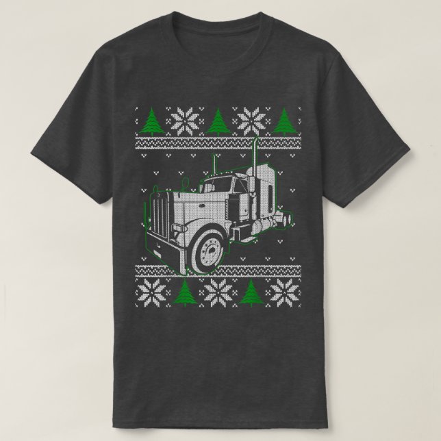 Trucker Ugly Christmas Sweater Truck Driver Gift  (Design Front)