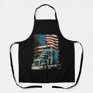 Trucker US American Flag For Patriotic Truck Drive Apron