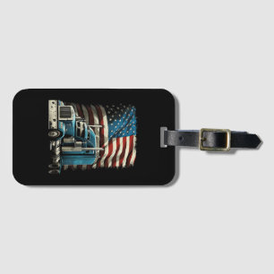 Trucker US American Flag For Patriotic Truck Drive Luggage Tag