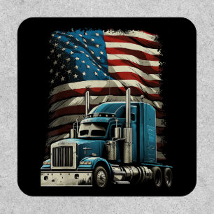 Trucker US American Flag For Patriotic Truck Drive Patch