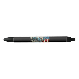 Trucker US American Flag For Patriotic Truck Drive Pen