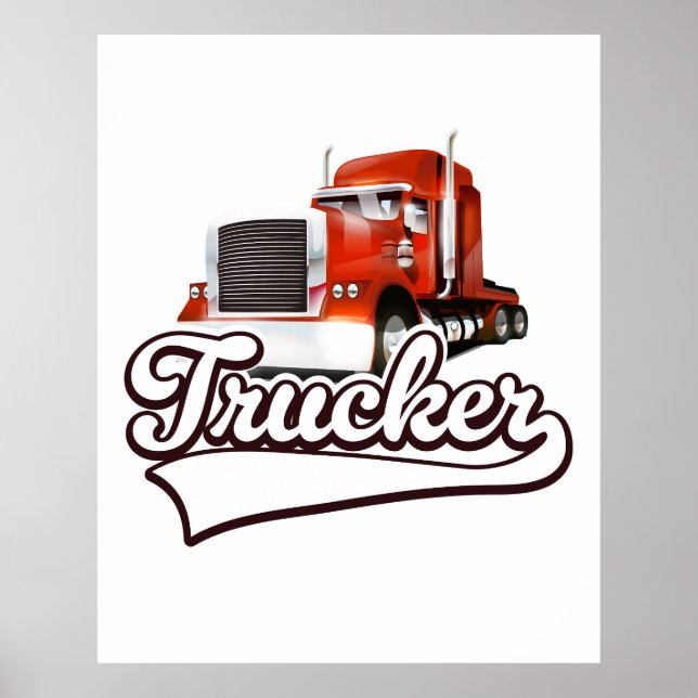 Trucker vintage logo poster (Front)