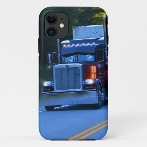 Truckers Big Rig Cargo Truck Art iPhone 11 Case