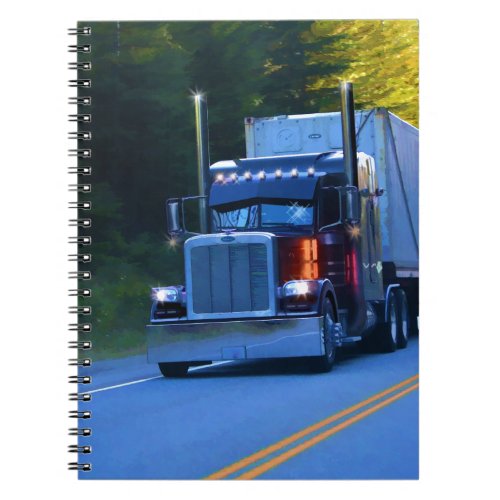 Truckers Big Rig Cargo Truck Art Notebook