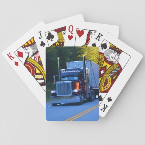Truckers Big Rig Cargo Truck Art Poker Cards
