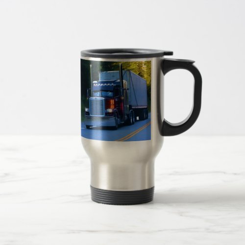 Truckers Big Rig Cargo Truck Art Travel Mug