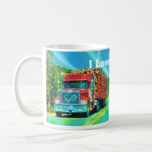 Truckers Big Rig Logging Truck Coffee Mug