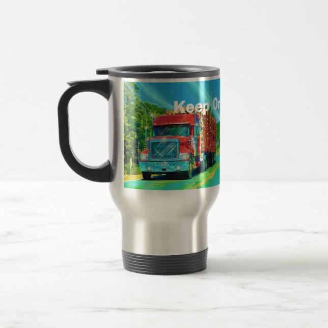 Truckers Big Rig Logging Truck Coffee Mug (Left)