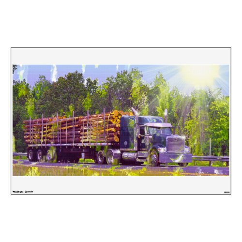 Truckers Big Rig Logging Truck Wall Decal