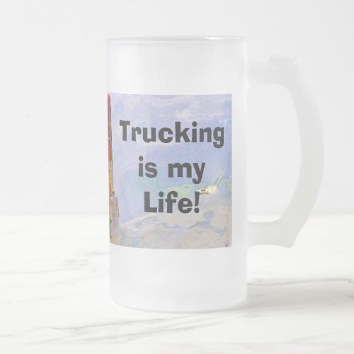 TRUCKERS BIG RIG RED TRUCK COFFEE MUG