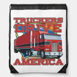 Truckers Drive America Truck Drivers Laundry Bag
