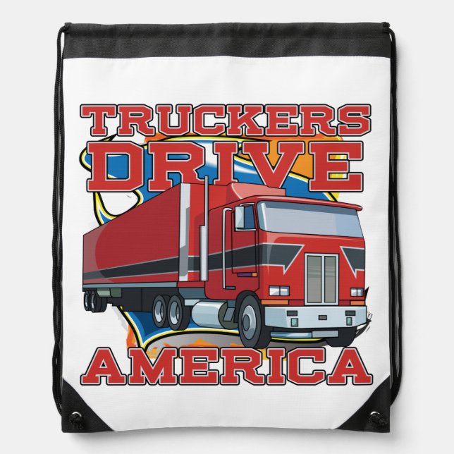 Truckers Drive America Truck Drivers Laundry Bag (Front)