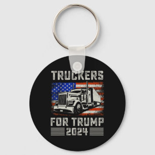 Truckers For Trump American Flag - Trump Vintage F Keychain