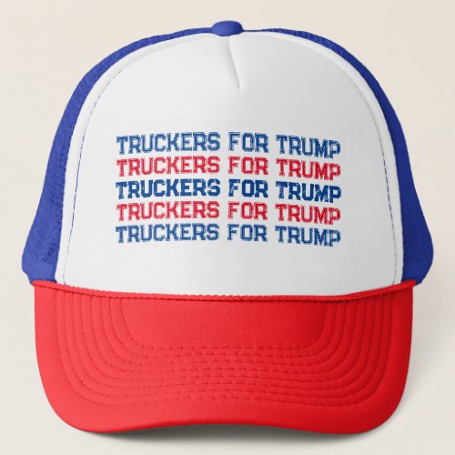 Truckers For Trump Patriotic Red White Blue Trucker Hat