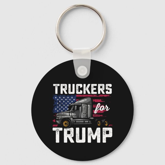 Truckers For Trump Presidential Election Vintage Keychain (Front)