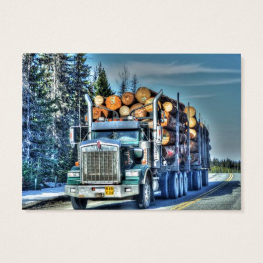 Truckers Freight Company Logging Truck Biz Card (Back)