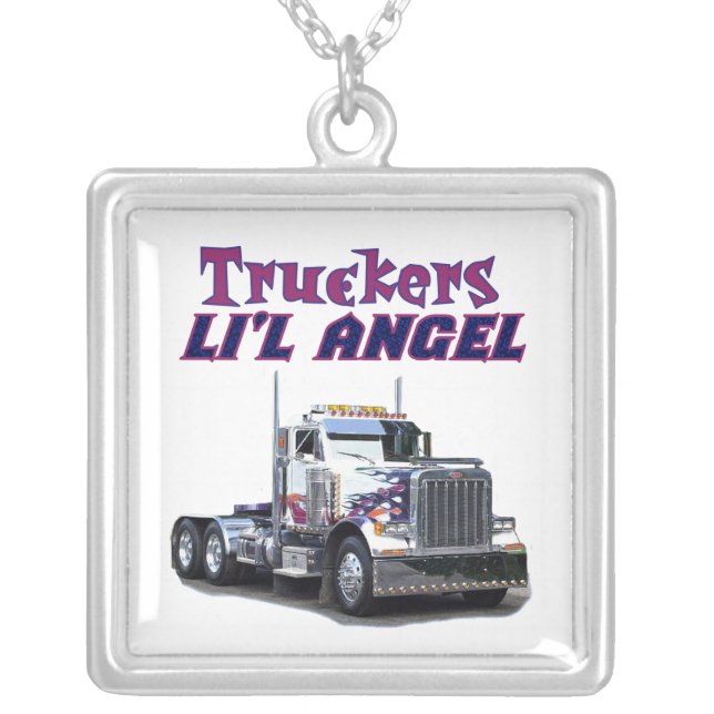 Truckers L'il Angel Silver Plated Necklace (Front)