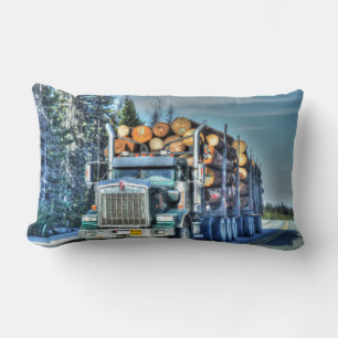 Truckers Logging Truck Lorry Heavy Transport Gift Lumbar Pillow