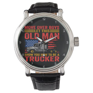 Truckers Move America: Flag Background Watch
