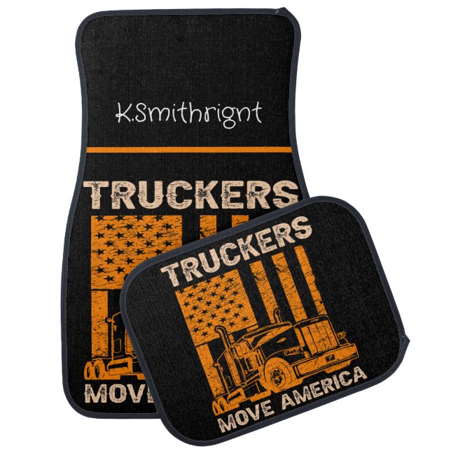 Truckers Move America: Orange Pride Car Floor Mat (Set)