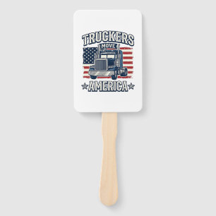 Truckers Move America Vintage Truck Shirt Design_1 Hand Fan