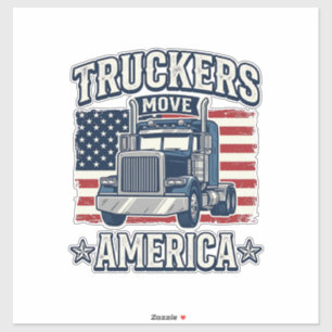 Truckers Move America Vintage Truck Shirt Design_1 Sticker