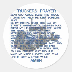 Truckers Prayer Classic Round Sticker