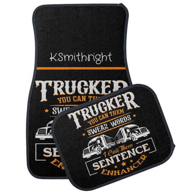 Trucker's Swear Words: Sentence Enhancer Car Floor Mat (Set)