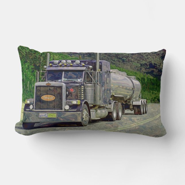 Truckers Tanker Lorry Heavy Transport Gift 2 Lumbar Pillow (Front)