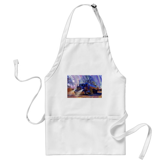 Truckers Tanker Lorry Heavy Transport Gift Adult Apron (Front)