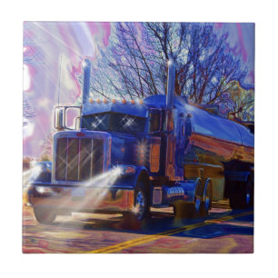 Truckers Tanker Lorry Heavy Transport Gift Ceramic Tile