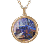 Truckers Tanker Lorry Heavy Transport Gift Gold Plated Necklace Truckers Tanker Lorry Heavy Transport Gift Gold Plated Necklace
