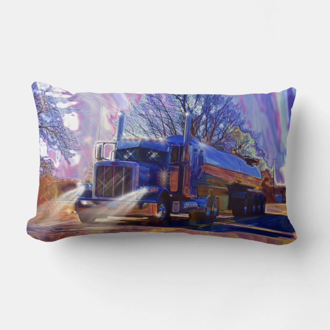 Truckers Tanker Lorry Heavy Transport Gift Lumbar Pillow (Front)
