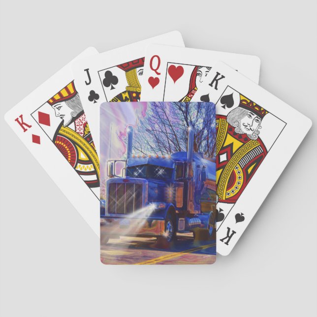 Truckers Tanker Lorry Heavy Transport Gift Poker Cards (Back)
