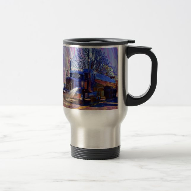 Truckers Tanker Lorry Heavy Transport Gift Travel Mug (Right)