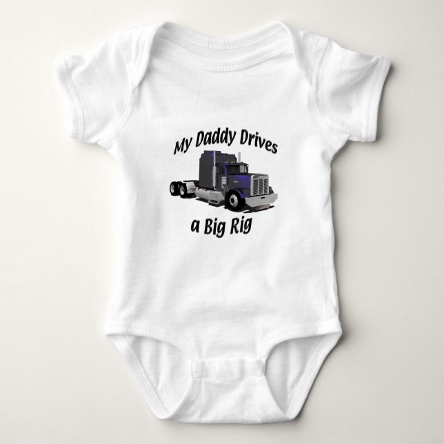 Truckers - Teamsters - Maroon Big Rig - Dad Baby Bodysuit (Front)