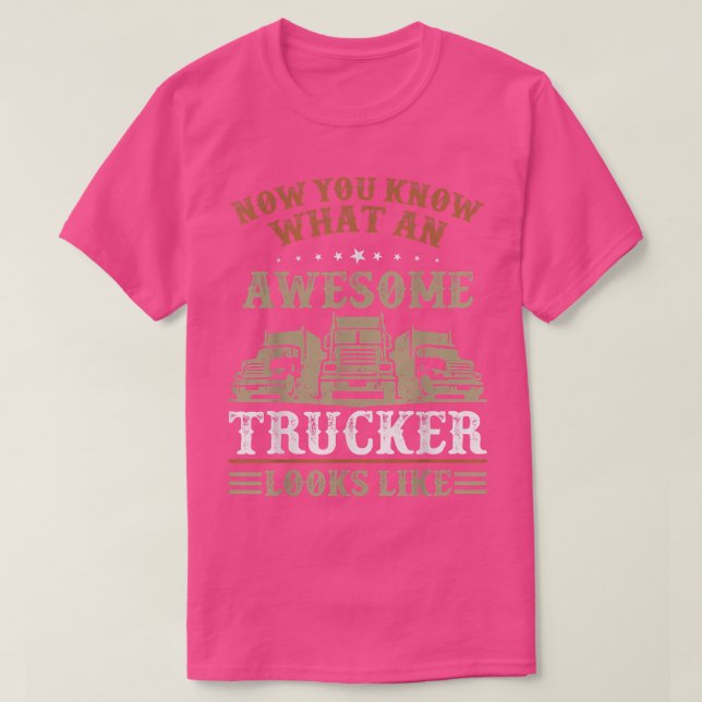 Truckers What An Awesome Trucker Looks Like Truck  T-Shirt (Design Front)