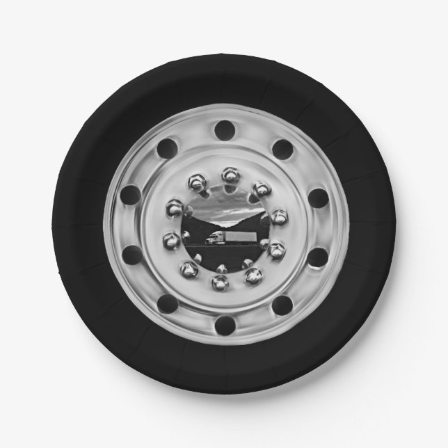 Trucker's Wheel Paper Plates (Front)